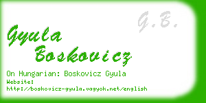 gyula boskovicz business card